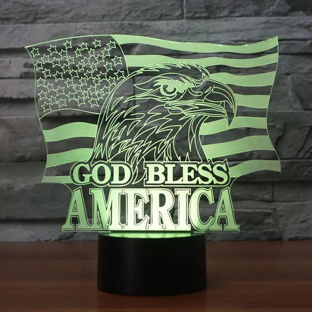 Colorful Touch Control LED 3D Eagle Night Light