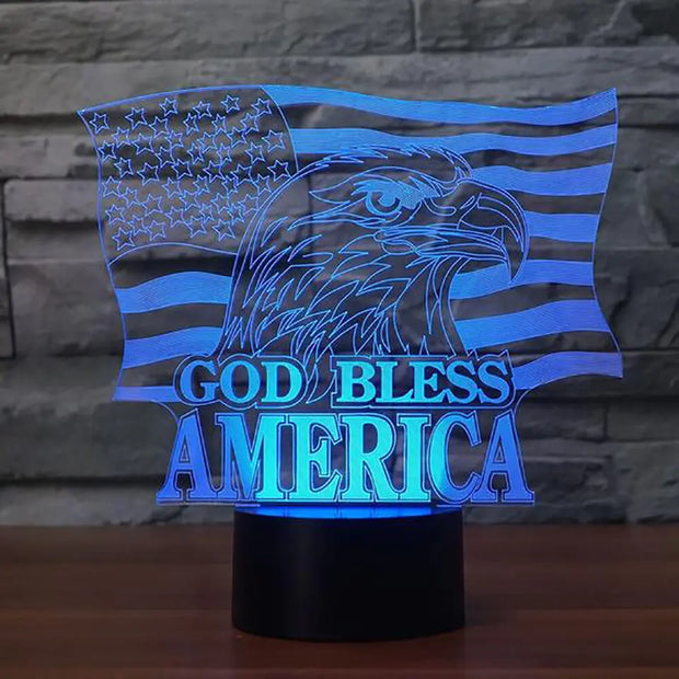 Colorful Touch Control LED 3D Eagle Night Light
