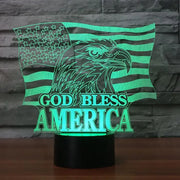 Colorful Touch Control LED 3D Eagle Night Light
