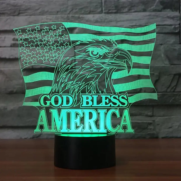 Colorful Touch Control LED 3D Eagle Night Light