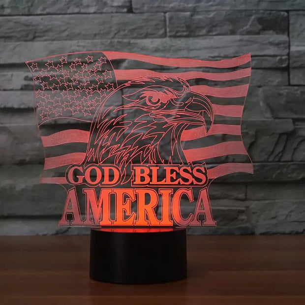 Colorful Touch Control LED 3D Eagle Night Light