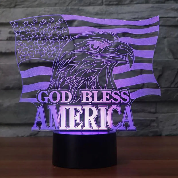 Colorful Touch Control LED 3D Eagle Night Light
