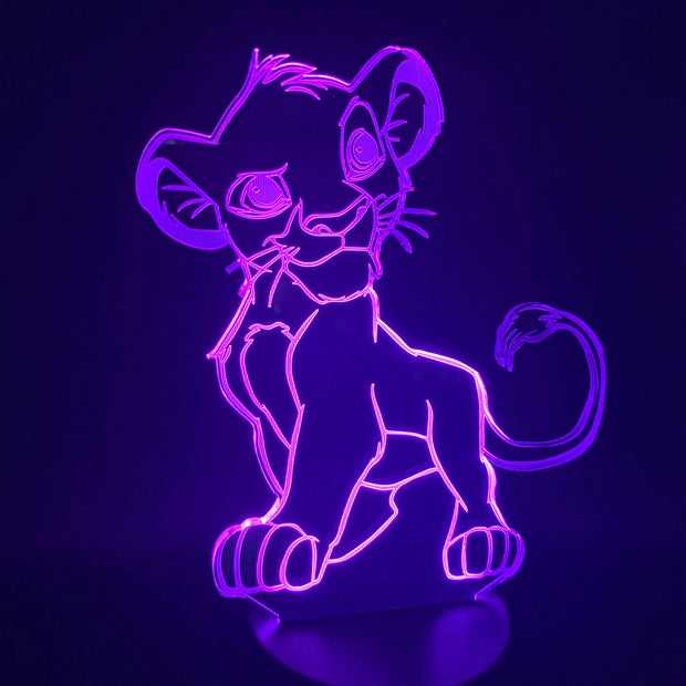 Colorful Touch Remote LED 3D Lion King Night Light
